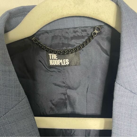 $695 The Kooples BLUE SLIM FIT WOOL SUIT JACKET BLAZER NWT - Picture 10 of 12